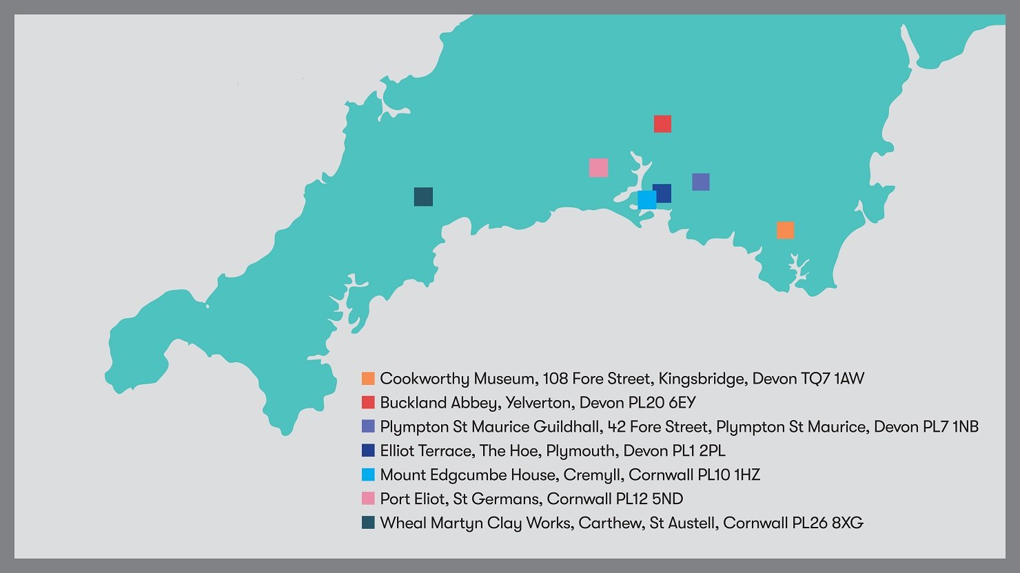 A map showing the location of loans from The Box across the South West of England
