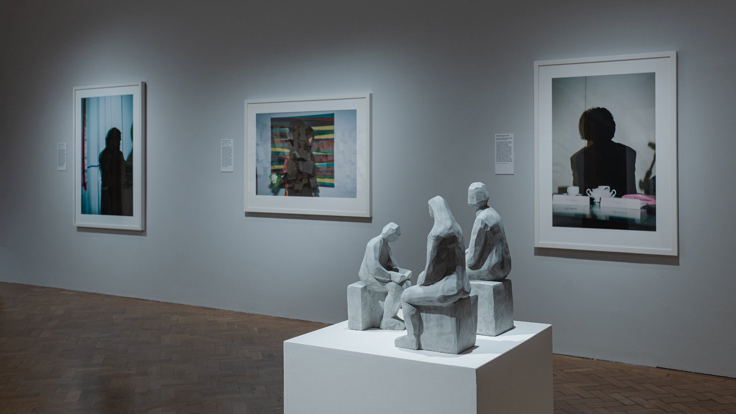 Works by artist Goshka Macuga on display at The Box Plymouth, October 2025