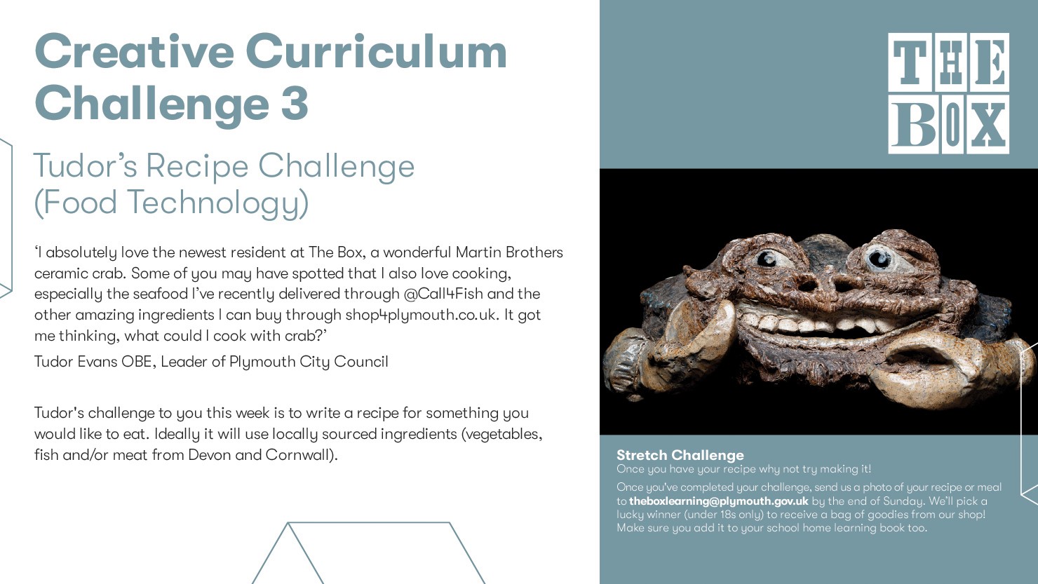 Graphic for The Box's Creative Curriculum Challenge 3