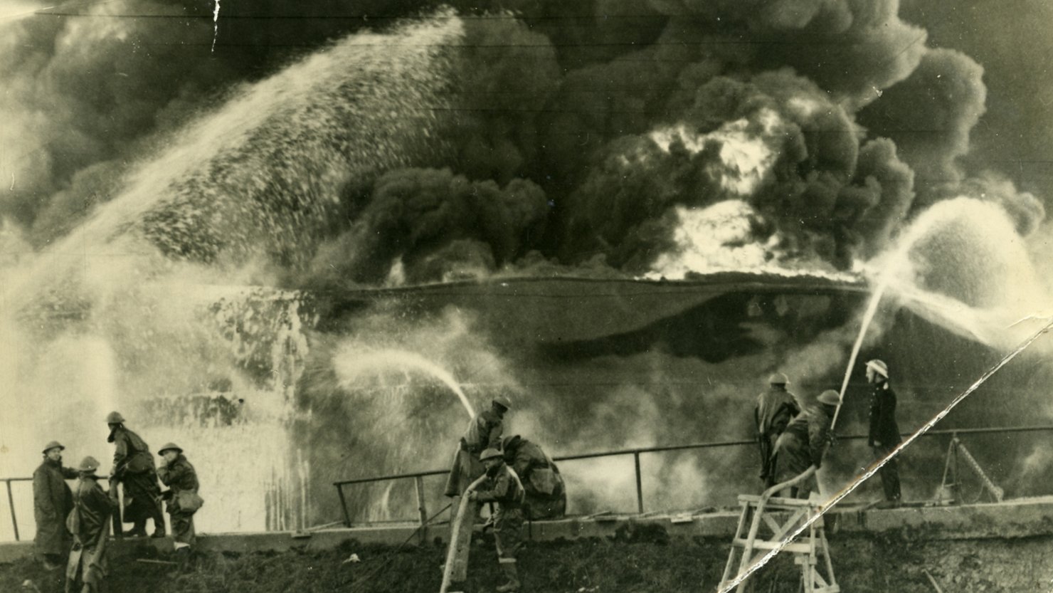 Firefighters during the Blitz in Plymstock, courtesy of The Box, Plymouth