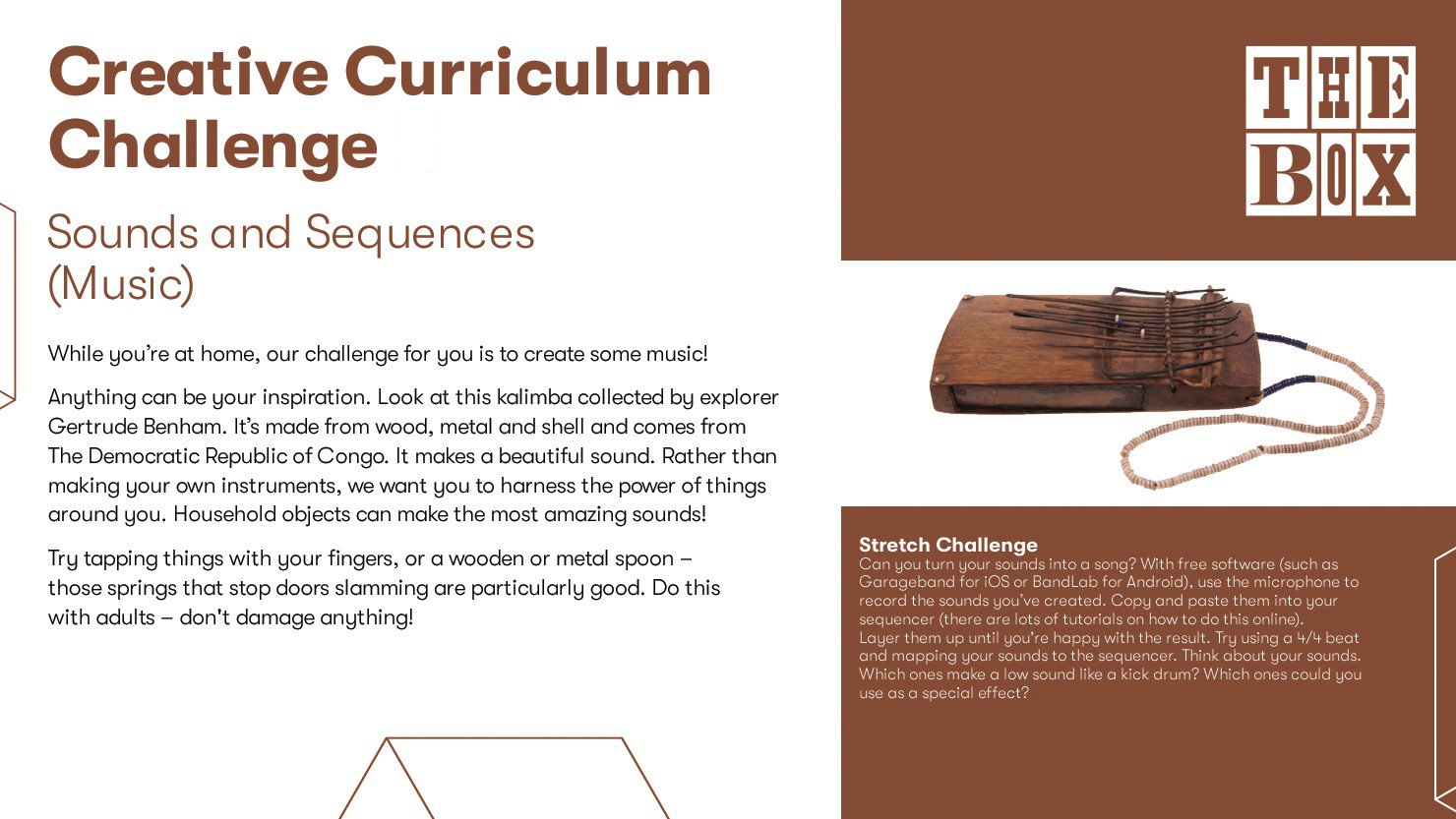 Graphic for The Box's music curriculum challenge