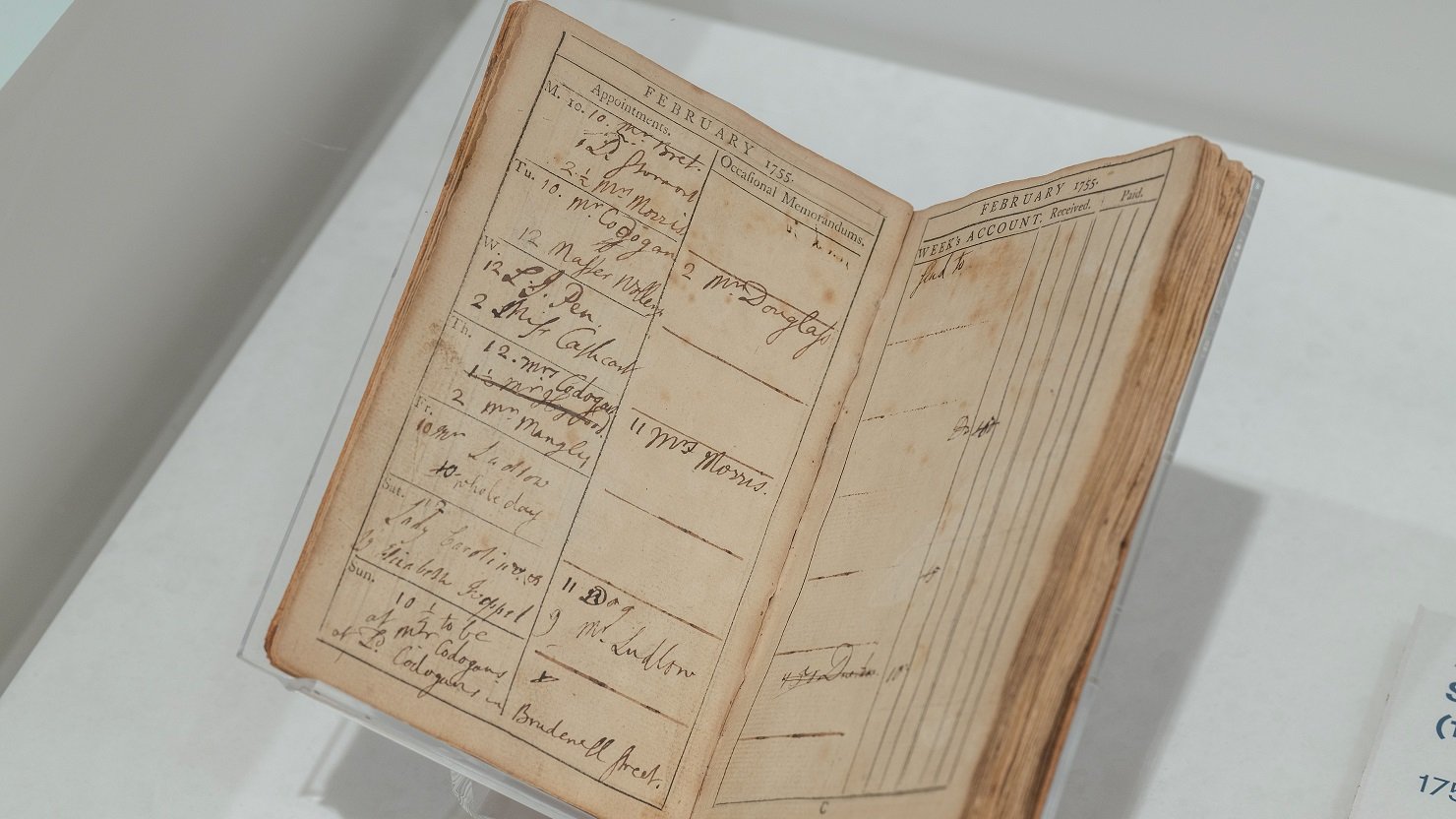 Sir Joshua Reynolds' 1755 appointment book