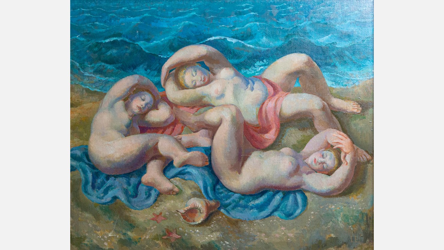 Nudes Sleeping on a Beach by Lionel Ellis