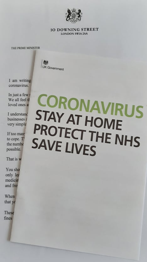 An image of the government-issued Coronavirus letter and leaflet