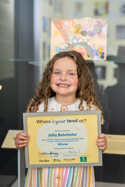 Ailla Batchelor, winner of the Early Years category in 'Where's Your Head At?' at The Box Plymouth