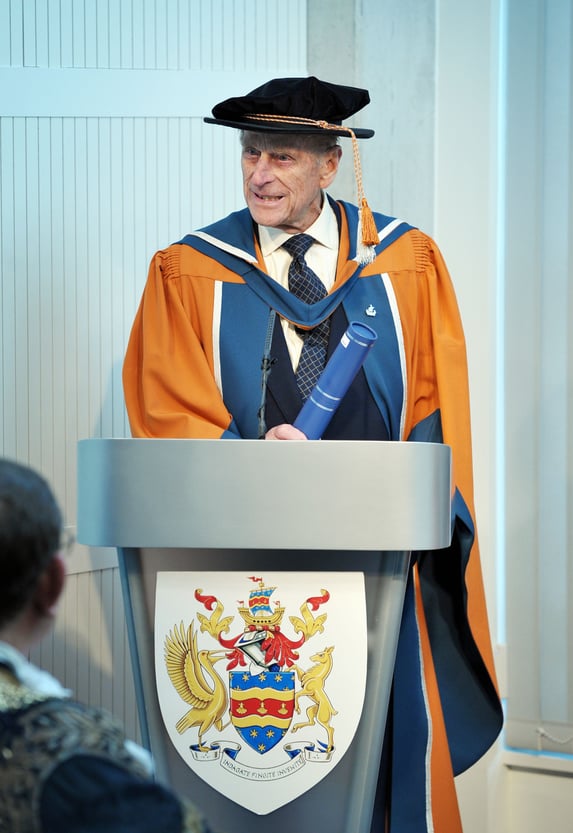 Prince Philip receives his Honorary Doctorate Degree in Marine Science from the University of Plymouth in 2012