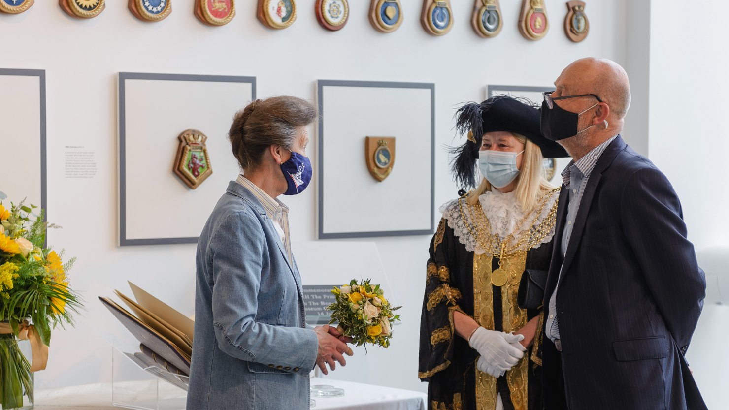 HRH The Princess Royal with a bouquet of flowers