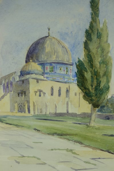 Egypt watercolour by WO Reynolds dating from 1918