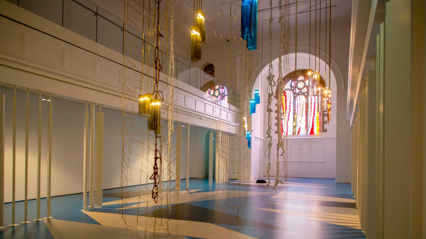 Leonor Antunes 2020 exhibition in St Luke's church at The Box Plymouth