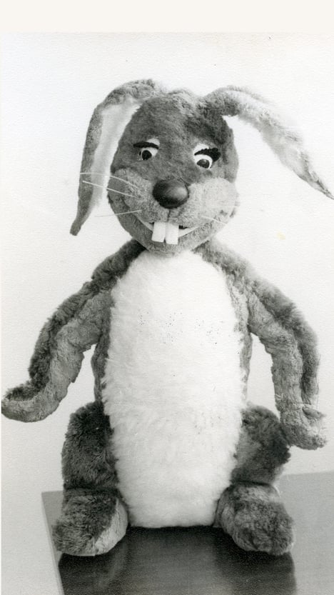 An image of what we believe to be the original Gus Honeybun puppet