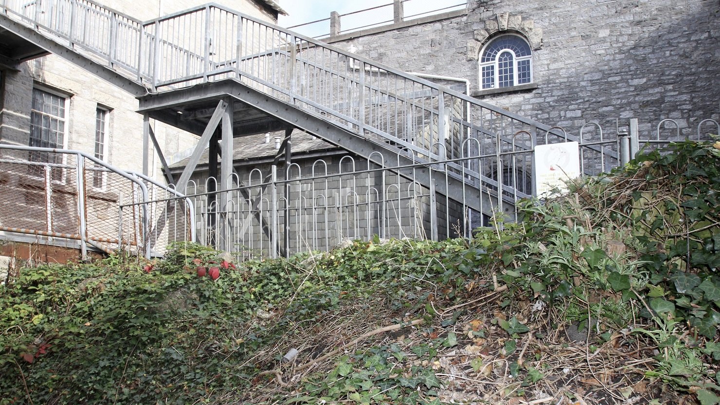 The old garden at the back of the former Plymouth City Museum and Art Gallery