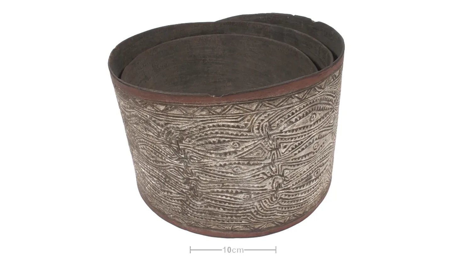 A man’s bark belt from PNG, on display at The Box