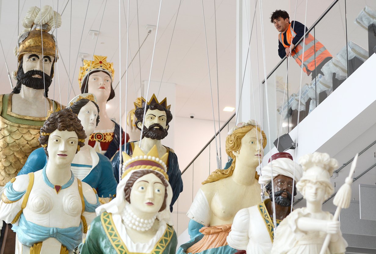 A group of Royal Naval ship's figureheads at The Box