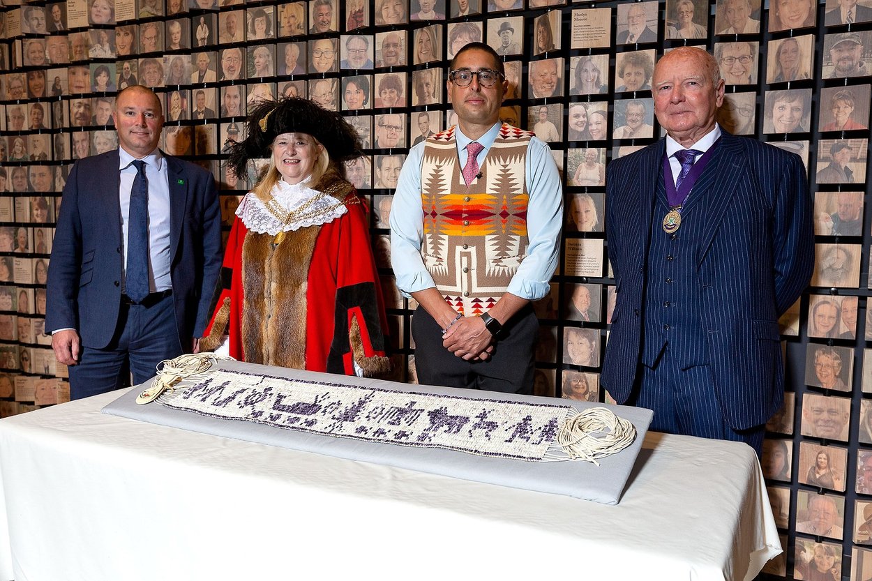 Steven Peters with the Lord Mayor and the Leader of Plymouth City Council