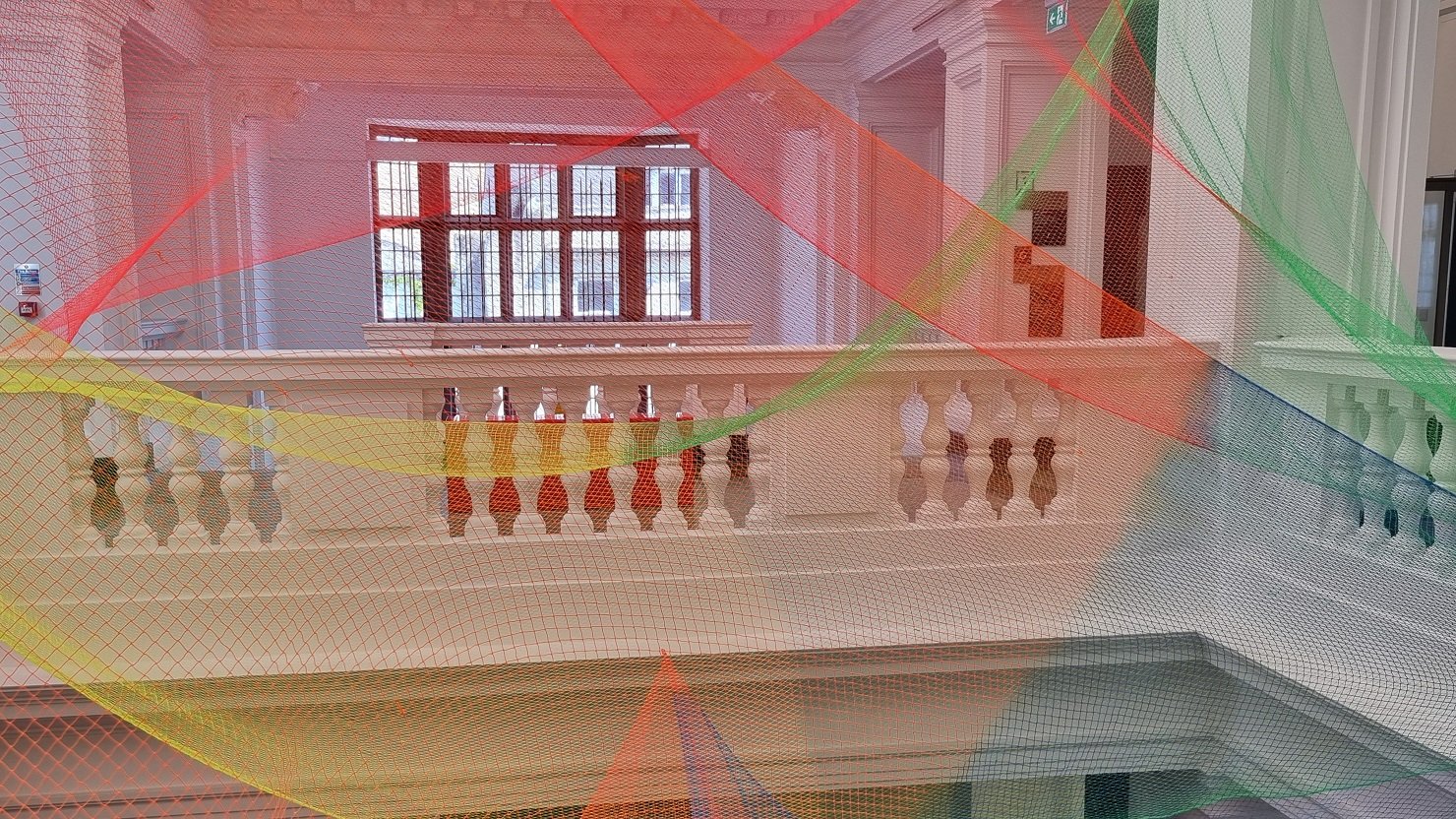 Net installation by Rana Begum on display at The Box, Plymouth, 2023