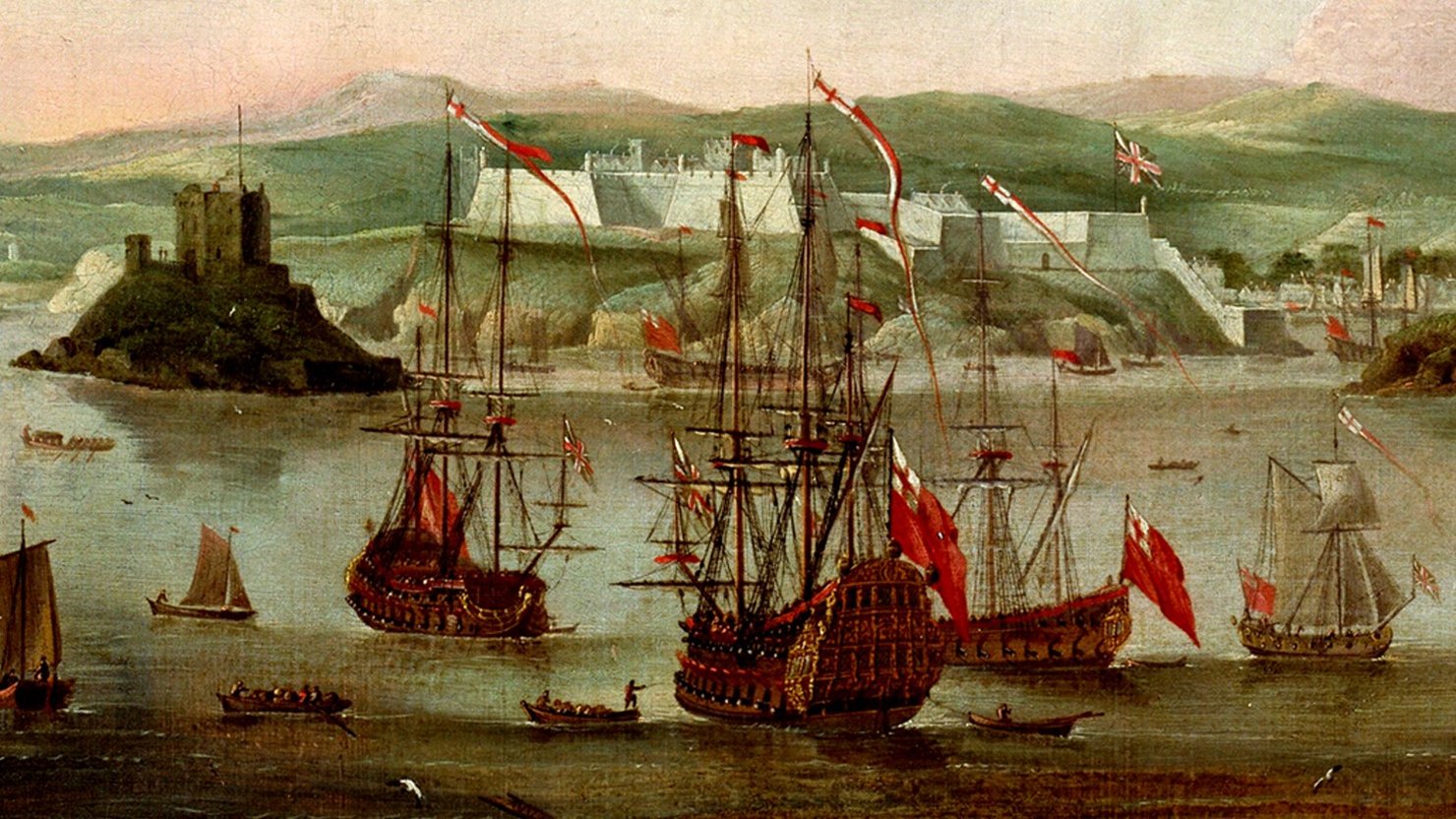 'Plymouth in 1666' by Willem van de Velde the Younger