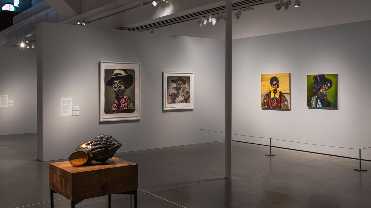 Works by Wangechi Mutu and Nathaniel Mary Quinn in The Time is Always Now at The Box in Plymouth, 2024
