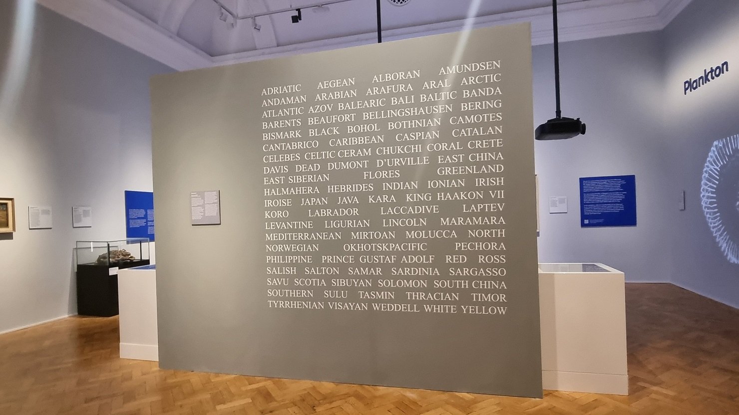 All the Seas text panel by Tania Kovats on display at The Box