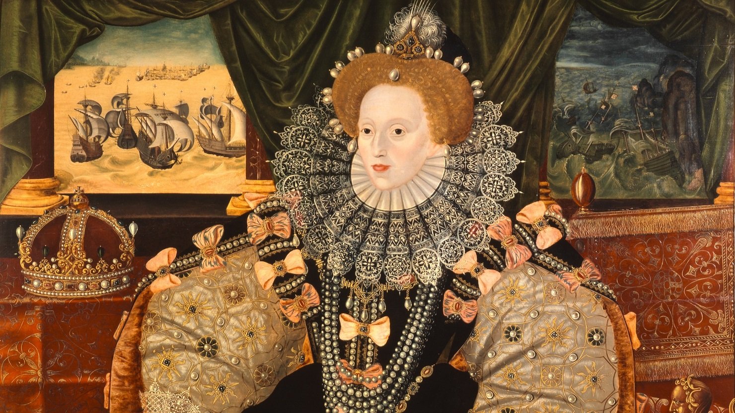 The Armada Portrait of Queen Elizabeth I, c.1588. From The Woburn Abbey Collection.