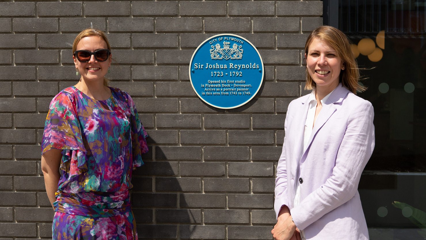 Louisa Blight, Collections Manager and Emma Philip, Senior Curator with the new plaque