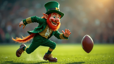 Notre Dame Leprechaun Trades Fists for Footballs