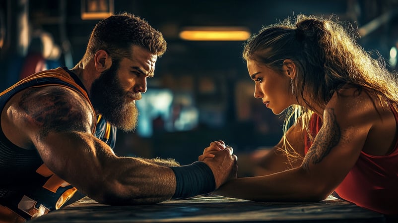 Jason Kelce Outmuscles Olympian Nicole Heavirland in Arm Wrestling Match