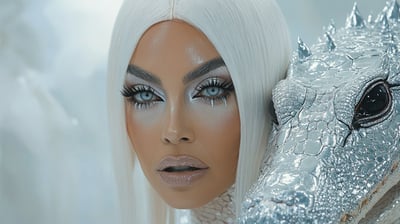Kim Kardashian Stuns in Unrecognizable Albino Alligator Halloween Outfit