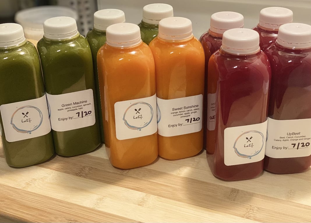 Green Orange and Red juice