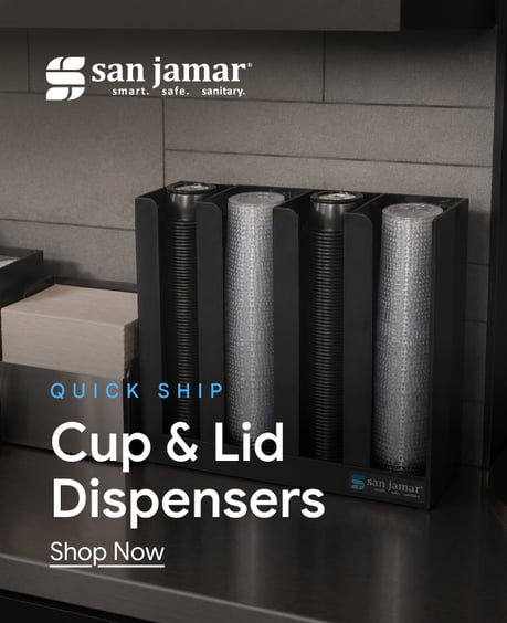 San Jamar Quick Ship Cup and Lid Dispensers