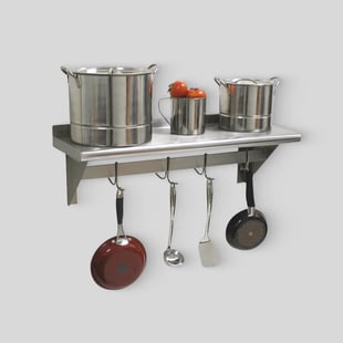 Wall Shelves with Pot Racks