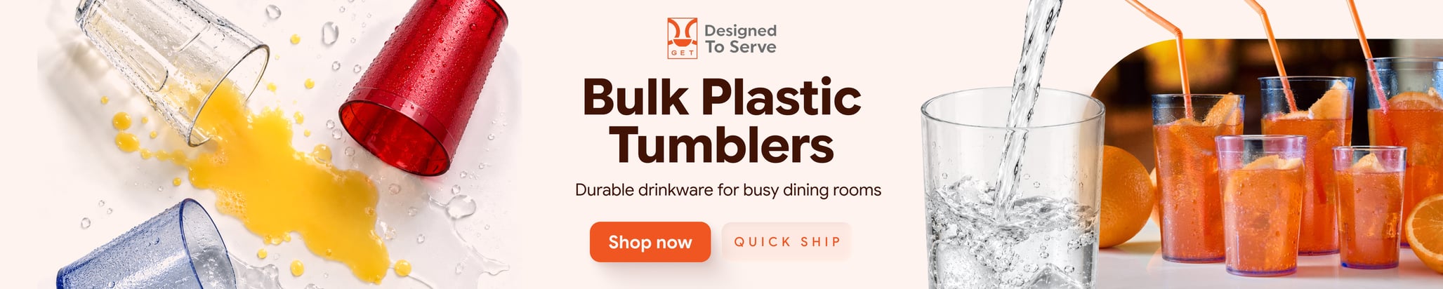GET Quick Ship Bulk Plastic Tumblers