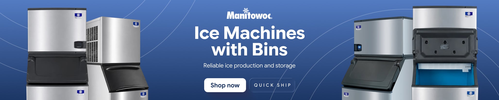 Manitowoc Quick Ship Ice Machines with Bins