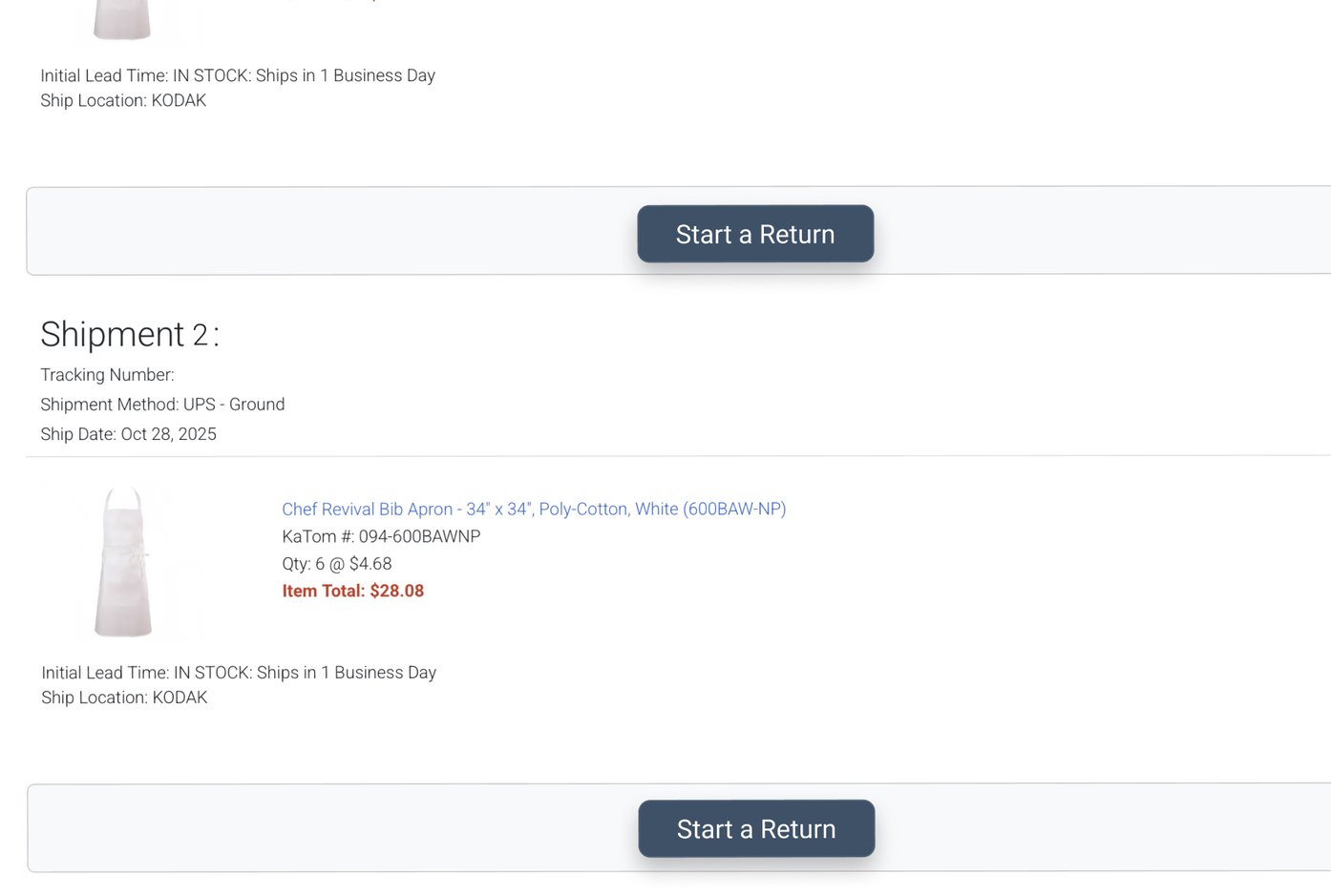 Image of the start a return process