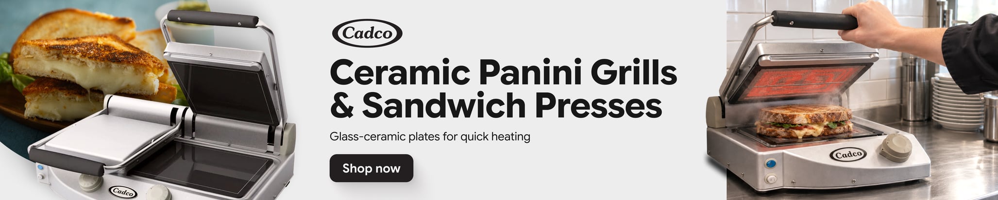 Cadco Ceramic Panini Grills & Sandwich Presses