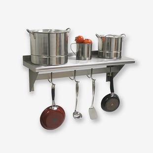 Wall Shelves with Pot Racks