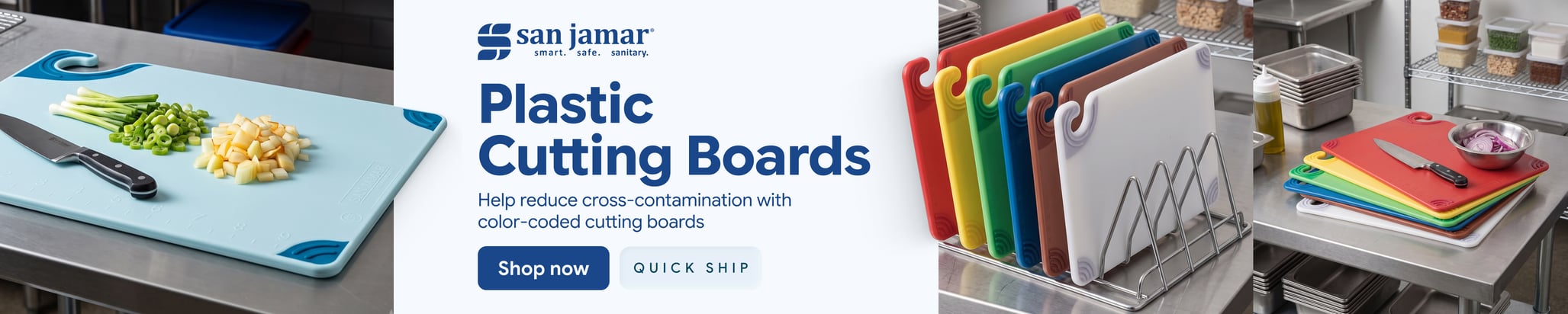 San Jamar Quick Ship Plastic Cutting Boards