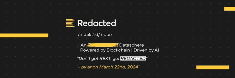 Redacted Coin TGE banner