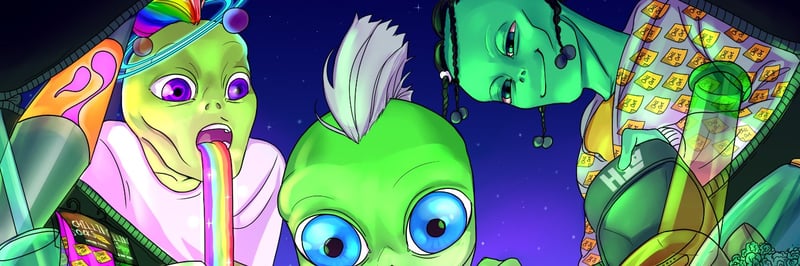 Aliens Trippin' High (sol) banner