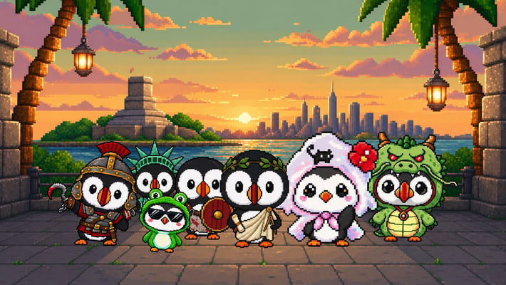 Pixelated Puffins banner