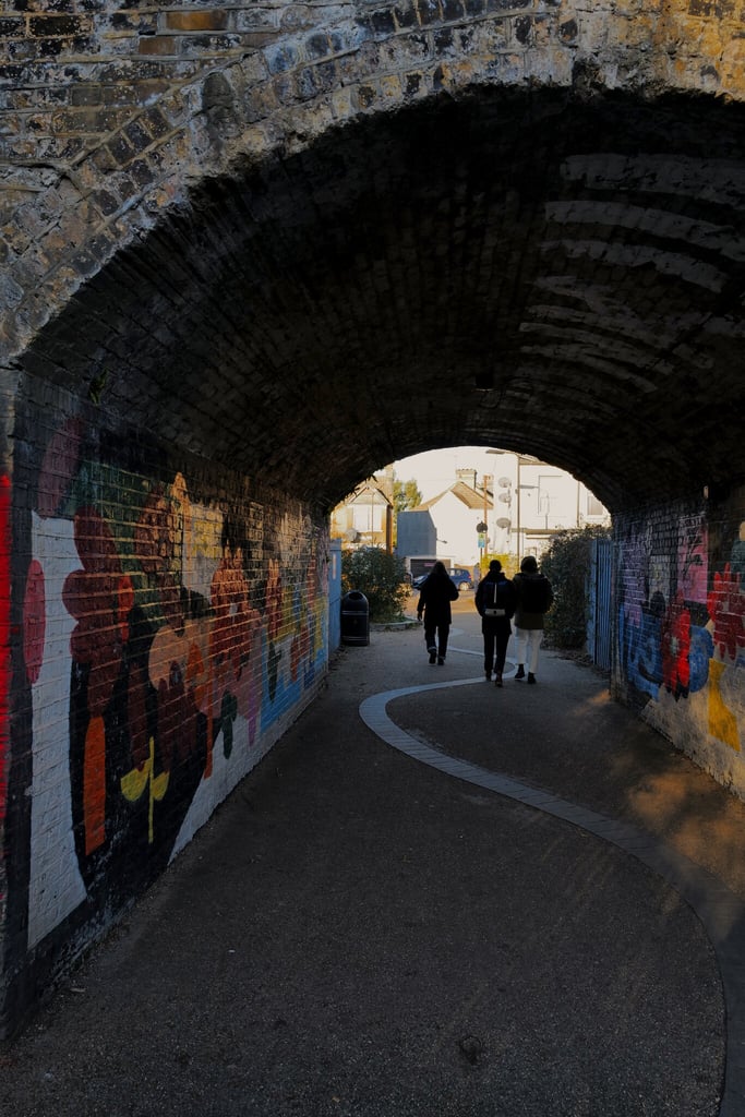 Wandering through Walthamstow after breakfast with Bec, Jess and Jim.