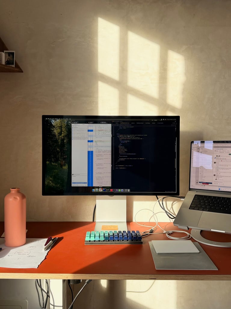 Swapped desks with Bec for the afternoon