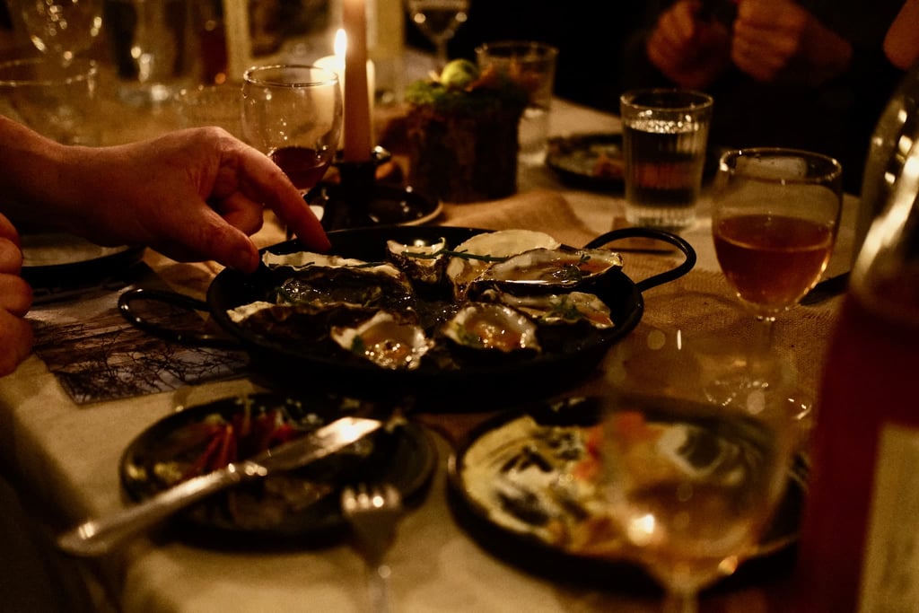 A close up of some oysters at the Fforest feast
