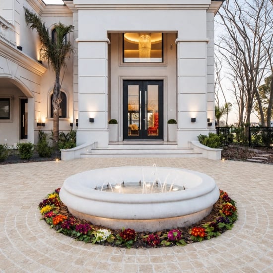 ivory travertine cobblestones