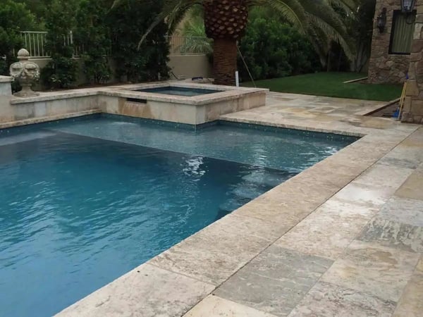 Oyster silver French pattern tiles and pavers travertine pool pavers beige tiles
