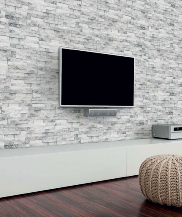 White & Grey Stack Stone Feature Wall