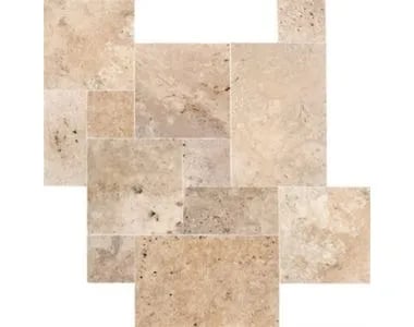 Rustica Ivory Travertine French Pattern tiles