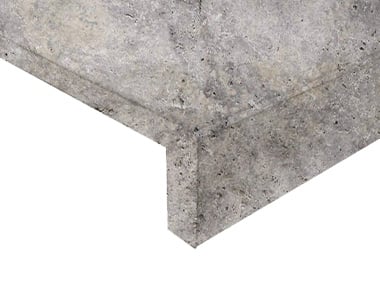 Silver Travertine Drop Face Pool Coping