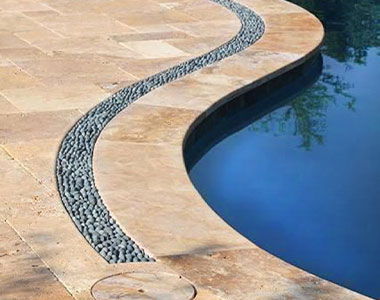 Travertine pool coping tiles