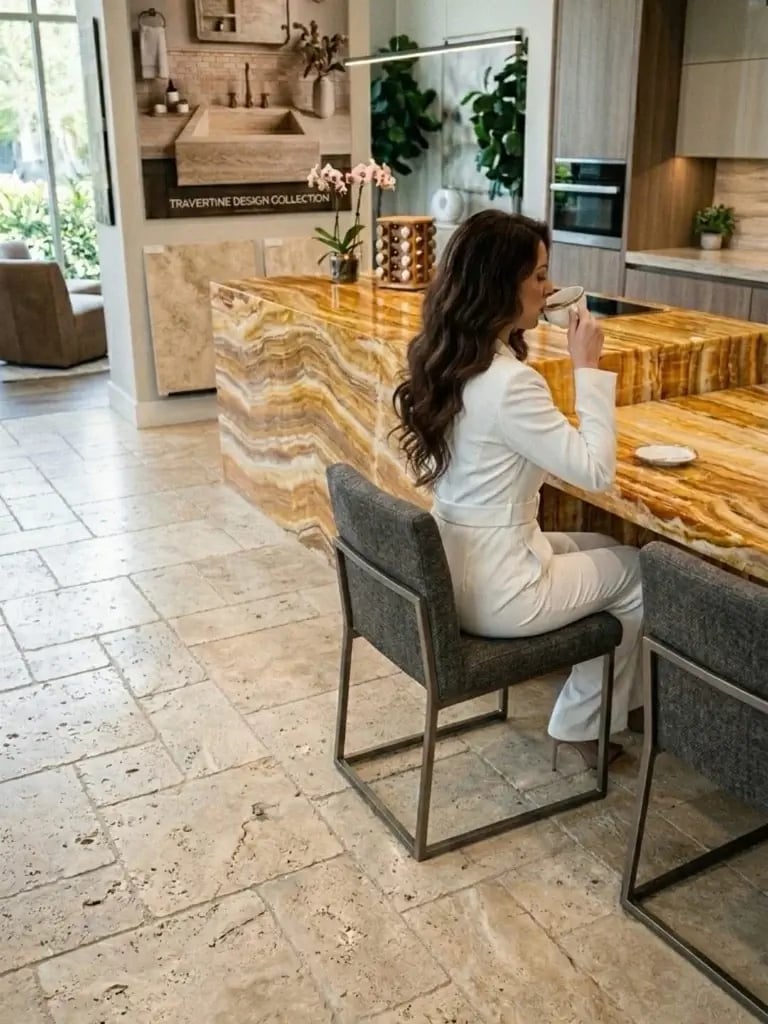 travertine floor tiles