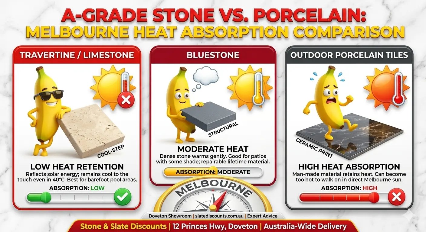 Outdoor Tiles Heat Absorption Comparison Melbourne